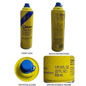 SC Johnson One Step No Buff Wax Fine‎ Wood Floor Care 22 FL OZ Vintage Canister